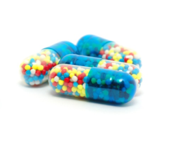 Pill capsules with colored filling