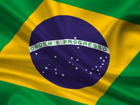 Brazilian flag waving