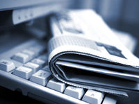 Newspaper on a keyboard