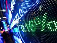 Stock prices on a ticker