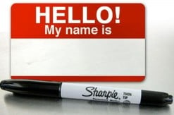 nametag with sharpie