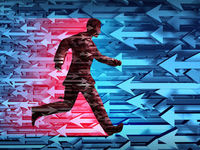 man running against the trend