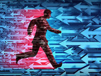 man running against the trend