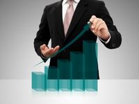 Business man with stock chart