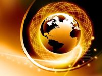 Image of golden digital globe