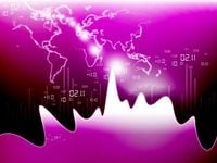 Stock chart on purple world