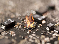 burning computer chip