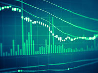 Green financial market chart. 