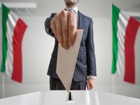 Ballot, vote, Italian flags. 
