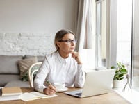 Woman Thinking about Writing
