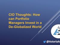 Can Portfolio Managers Invest in a De-Globalized World?