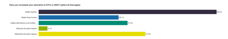 Increased 2025 ETF allocations