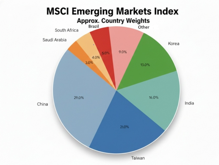 MSCI Emerging Markets Index approx. country weights