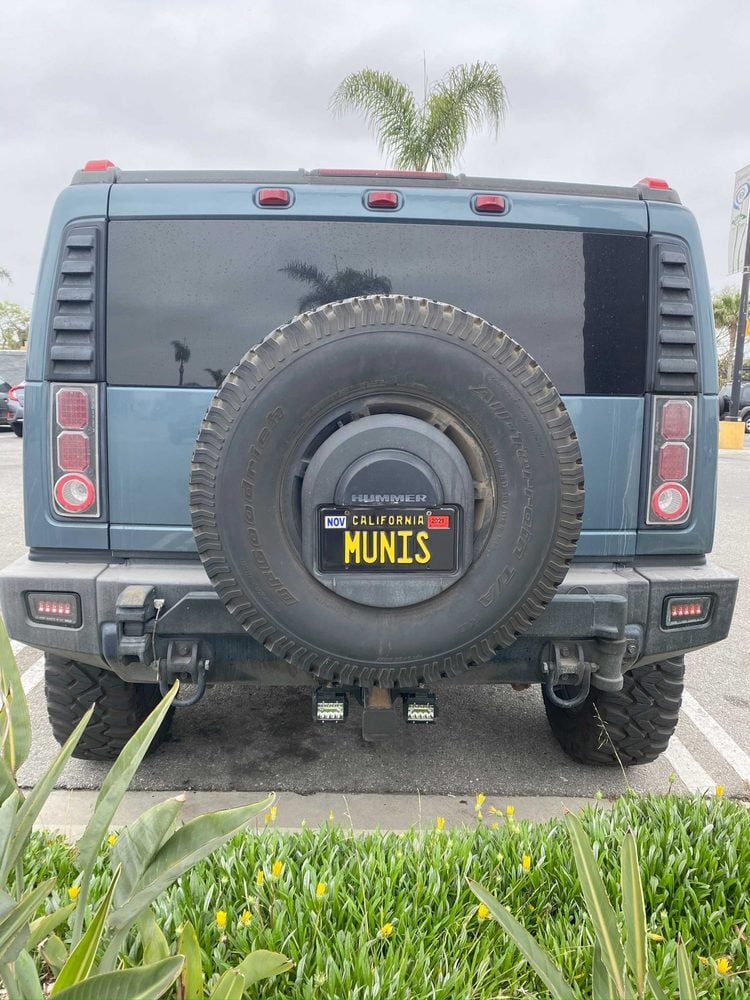 My truck's license plate is MUNIS. 