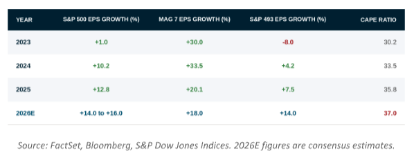 S&P 500 Earnings Growth and Valuation Metrics