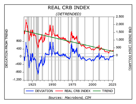 real CRB index (detrended)
