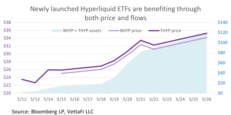 Though Hyperliquid ETFs are still relatively small