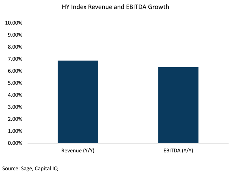 HY Index revenue and EBITDA growth